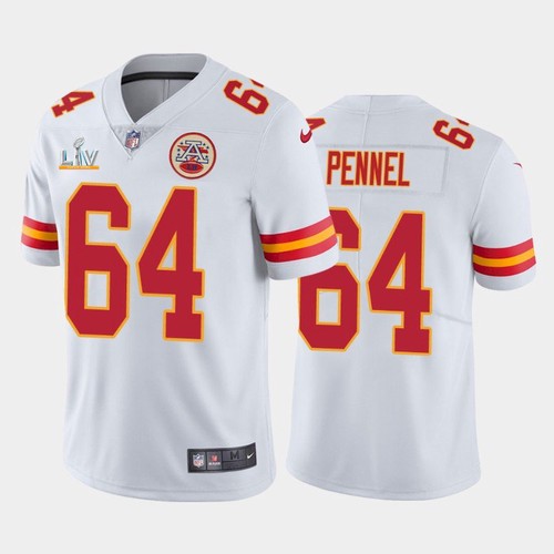 Men's Kansas City Chiefs #64 Mike Pennel White 2021 Super Bowl LV Limited Stitched NFL Jersey